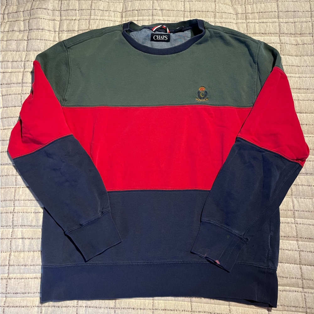 Chaps Men’s L Color Block Crewneck - Picture 3 of 5